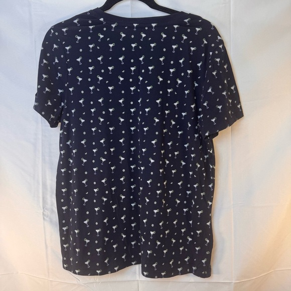 Halogen Blue Short Sleeve T-Shirt with Margaritas Decor Size XL - Picture 4 of 6